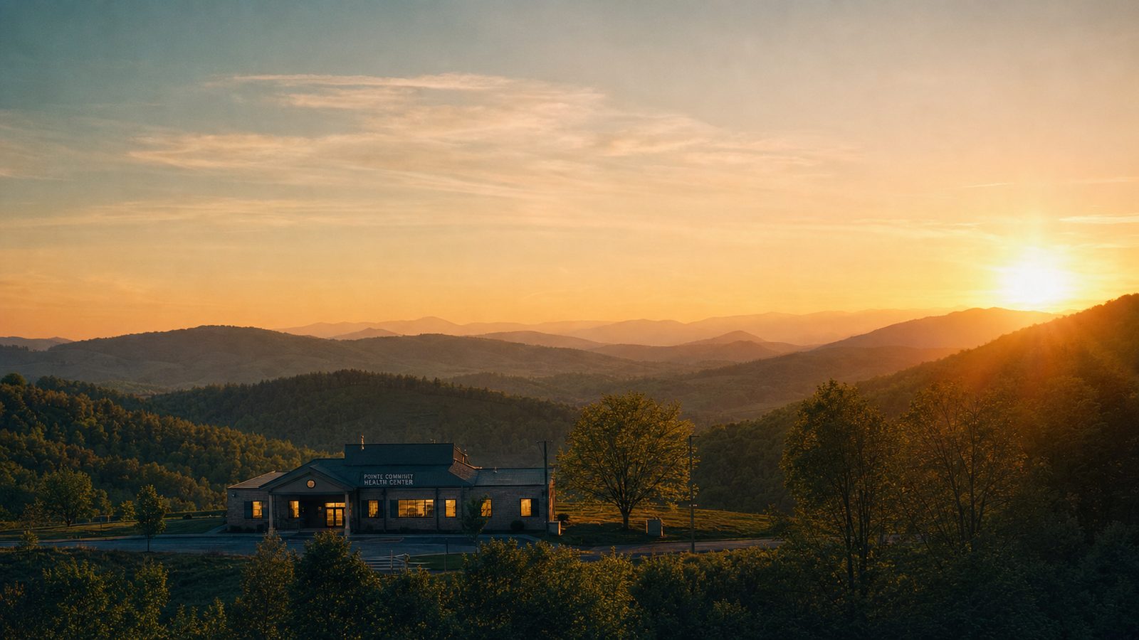 Rural landscape at golden hour