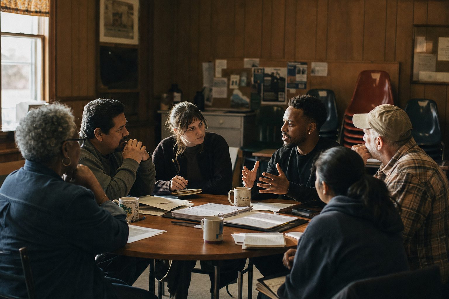 Community partners meeting around a table